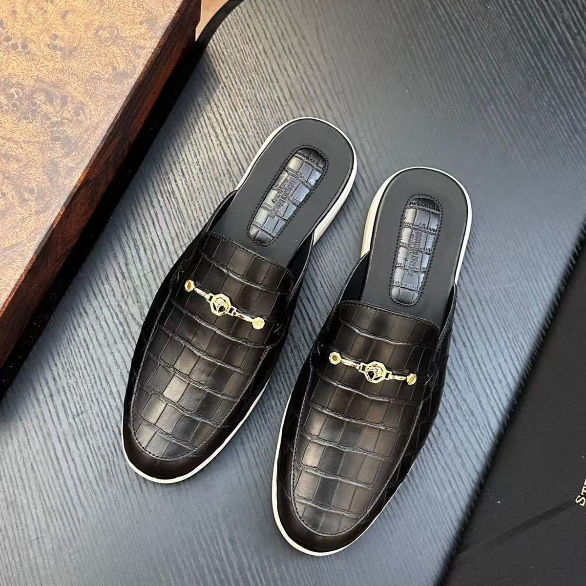 Stefano Ricci SR New Men's Fashion Casual Closed-Toe Slippers (Export Shoes)