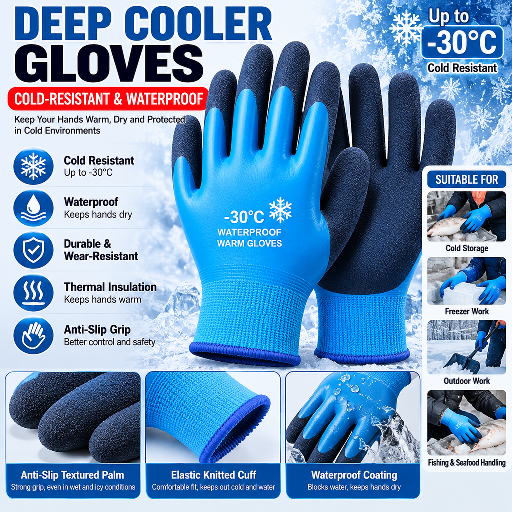 Men's extra-long style for export, high glue position on cuffs, frosted and wear-resistant, thickened for winter.