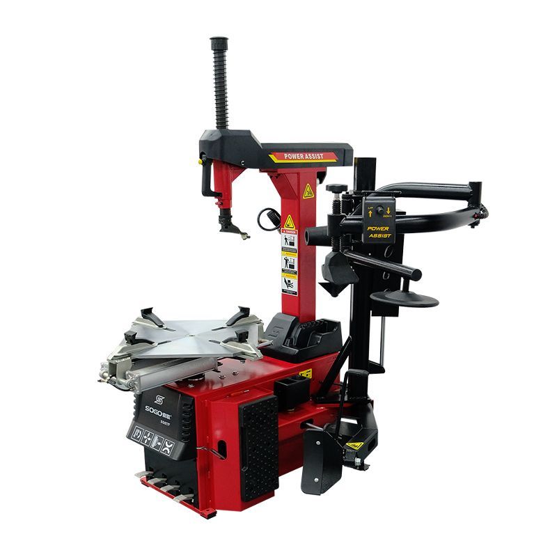 New fully automatic tire changer with explosion-proof belt, auxiliary arm tilting, and automatic tire loading.