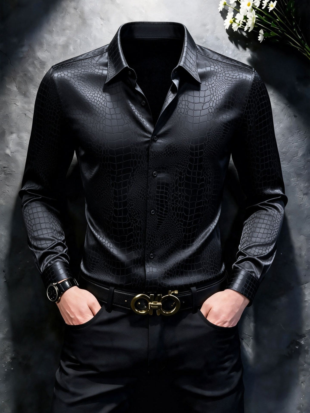 2026 Summer Embroidered Men's Short-Sleeve T-Shirt Trendy Slim Fit Crew Neck