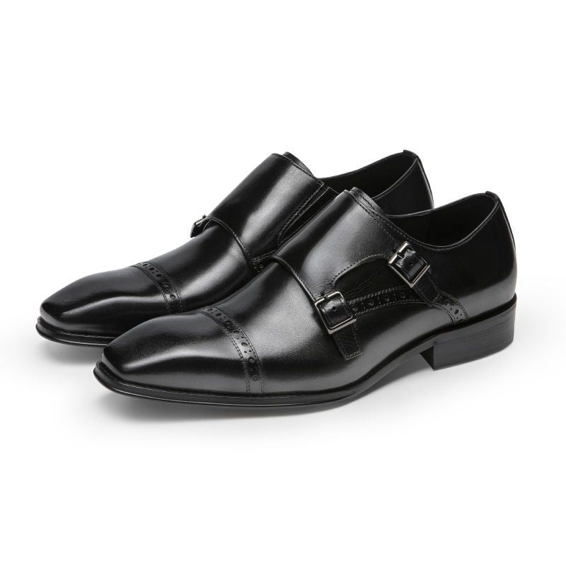 Men's formal business leather shoes, genuine leather men's three-piece brogue suit, brown high-end casual shoes