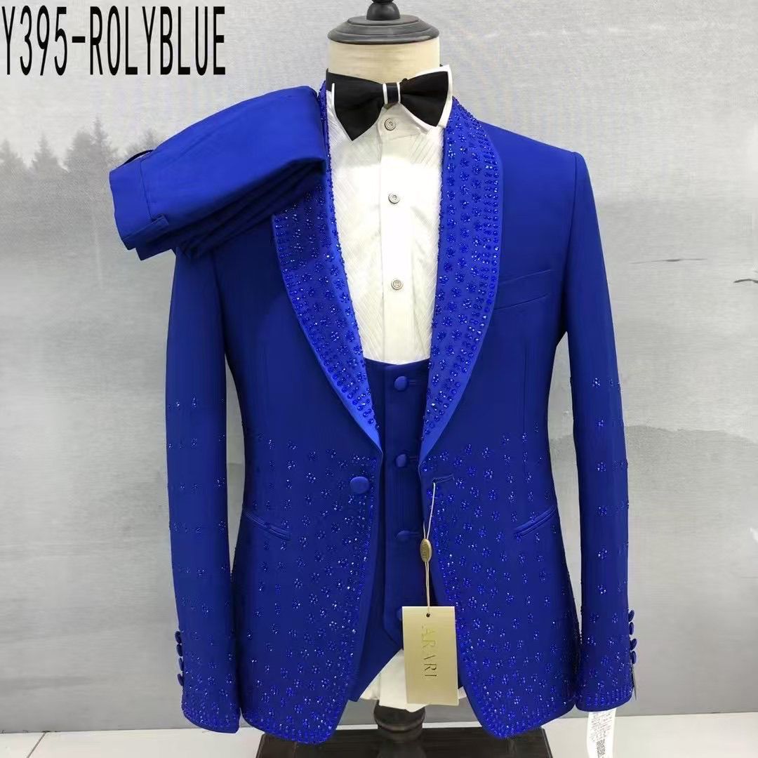 Men's Suit, Foreign Trade Men's Performance Suit, Fitted for Singers and Hosts, Stage Gift