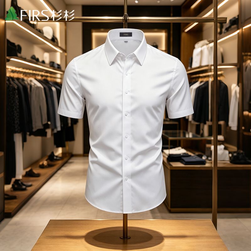 Romon Men's Bamboo Fiber Short-Sleeve Shirt, Summer Thin Style, Business Style, 2026