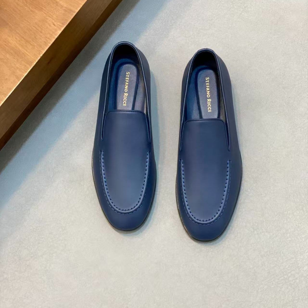 SR New Men's Fashionable Versatile Casual Leather Slip-on Loafers