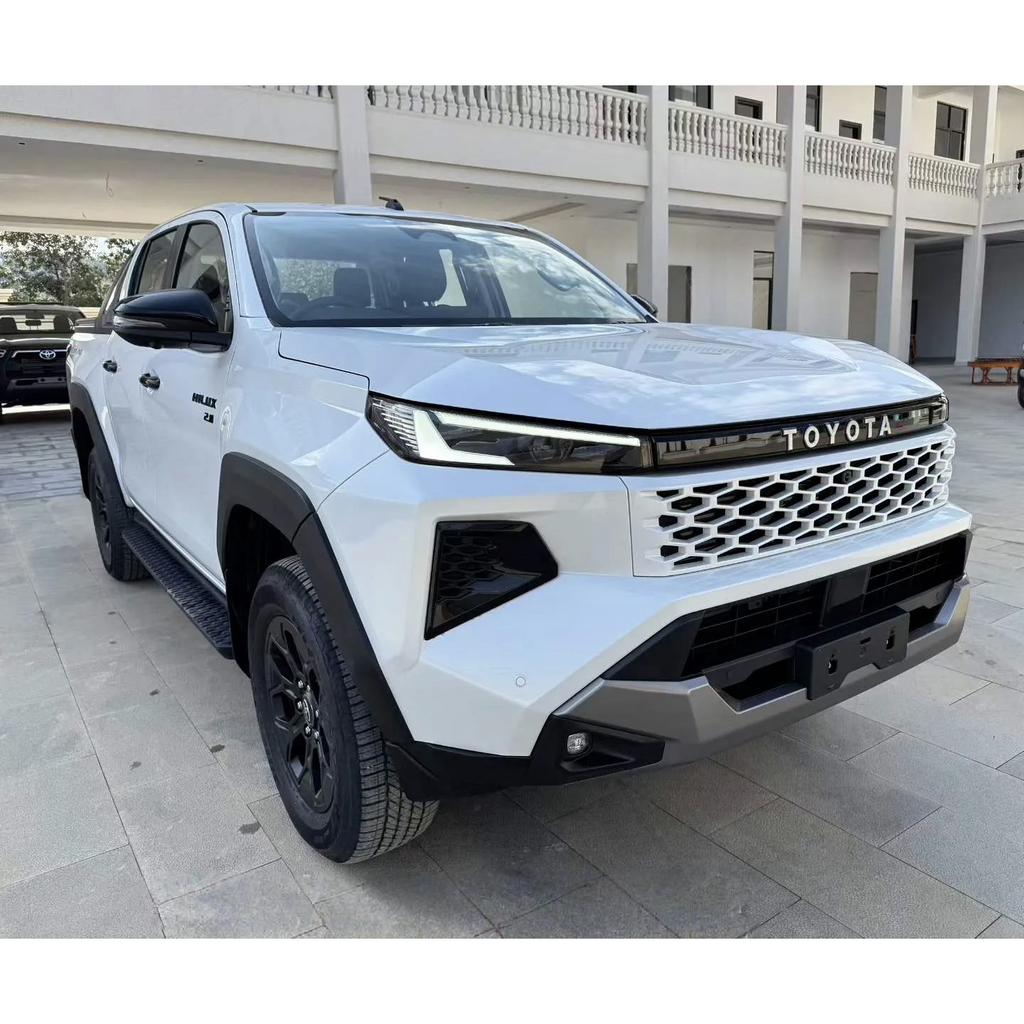 Modified GR emblem front grille and hood trim for 2026 Hilux Travo