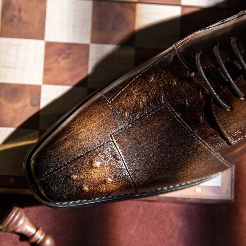 Men's leather shoes, business formal style, British style, youth, genuine leather casual brogue men's shoes