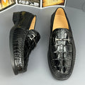 High-end crocodile leather men's business casual slip-on loafers