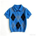 2026 New Style Boys' Suit - Stylish and Trendy Diamond Pattern Knitwear for Toddlers