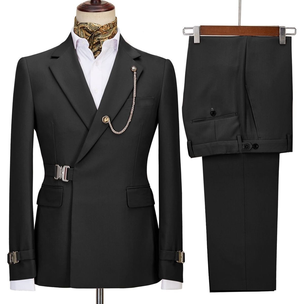 Man Suits Set Top and Pants Groom Italian Manufacturered.