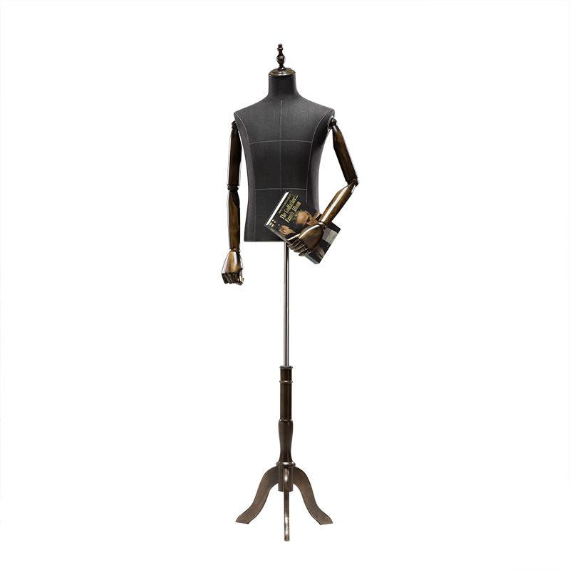 Male half-body mannequin props, sand-washed cloth, men's suits and blazers display rack