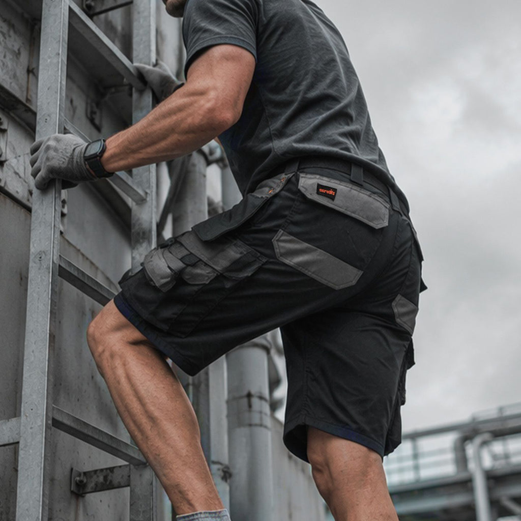 SCRUFFS British-style work shorts, multi-pocket, comfortable and durable, suitable for outdoor commuting and casual summer wear.