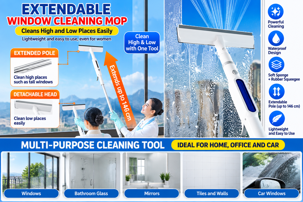 Window cleaning tool, high-rise building exterior cleaning spray glass scraper