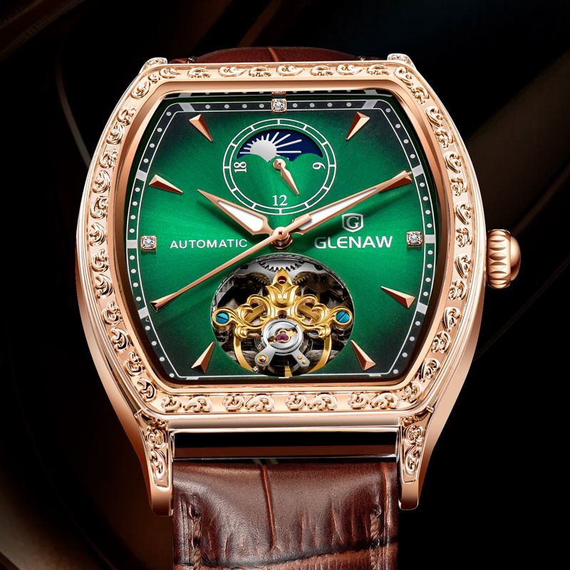 Blue and green diamond full-star watch, men's full-diamond watch, New style.