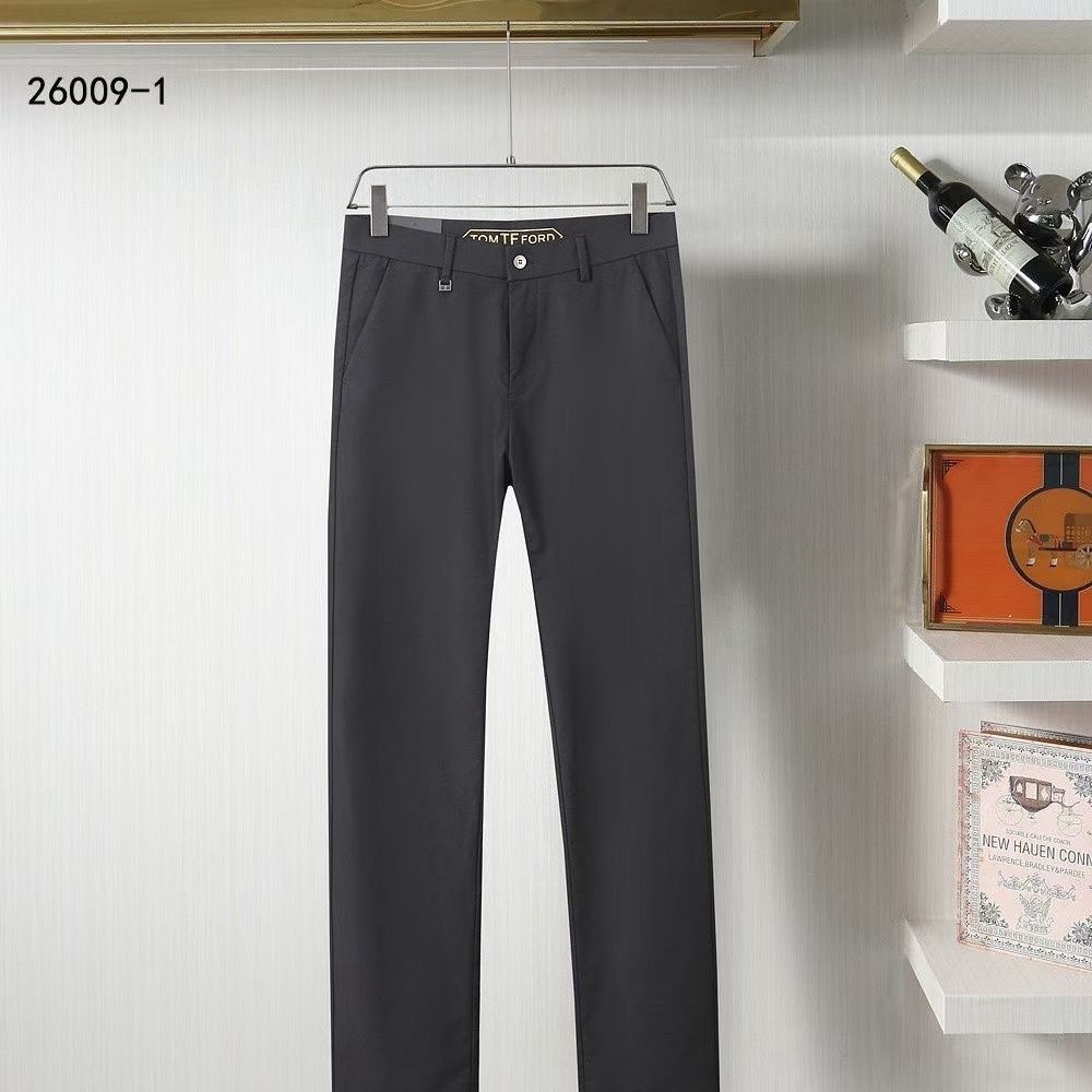 Thin Silky Elastic Slim Straight Leg Casual Pants for Men, Business Style