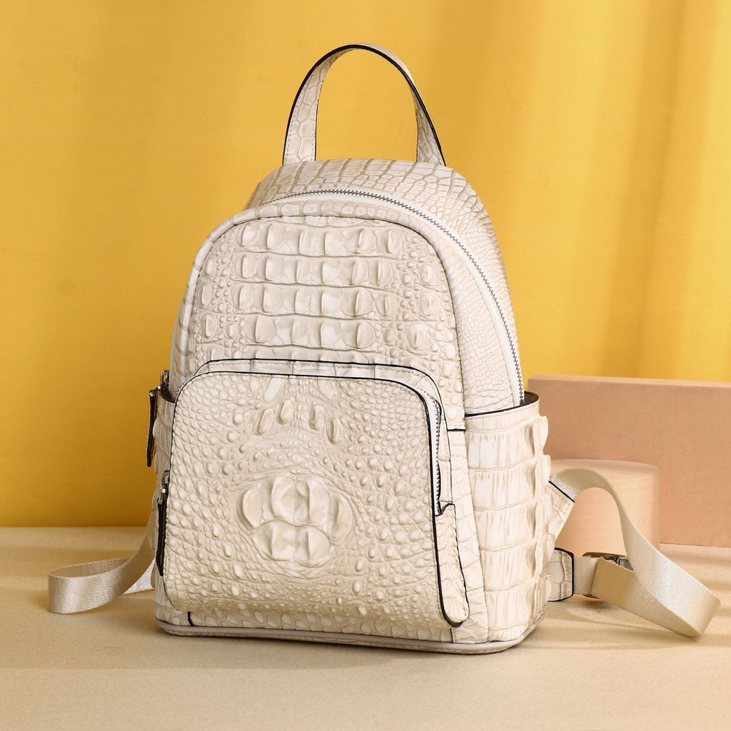 New Thailand crocodile leather women's bag, large capacity, water-repellent, suitable for outdoor travel.