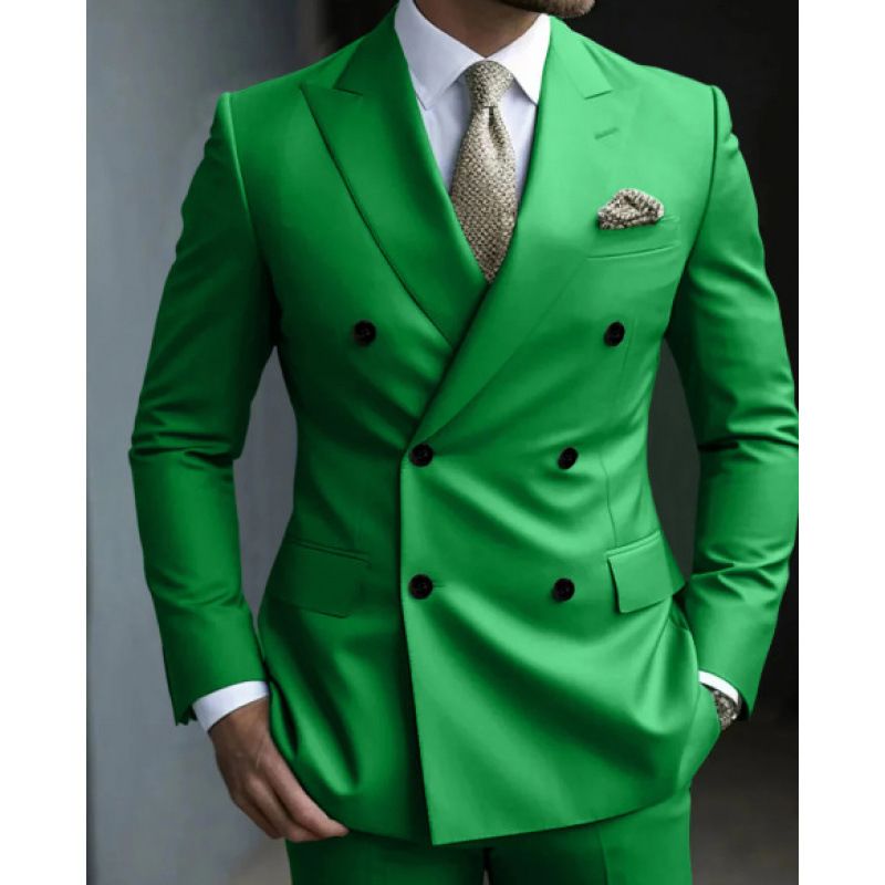 Men's Suit, Double-breasted Three-Piece Business Casual Suit for Grooms and Weddings, High-End Suit Set