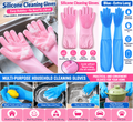 Extended waterproof silicone gloves, thickened for dishwashing, winter use, suitable for household cleaning.