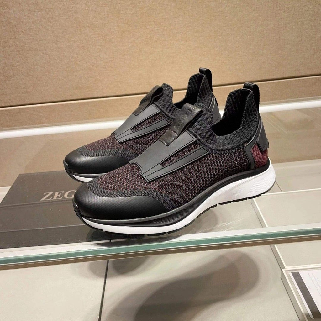 New European Men's Shoes Summer Slip-on Sports Breathable Mesh Flyknit Casual