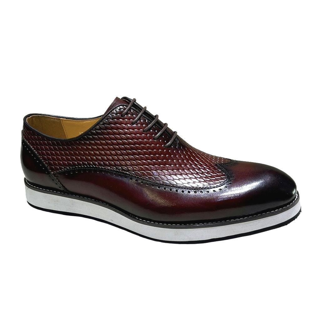 British business casual leather shoes, men's fish pattern shoes