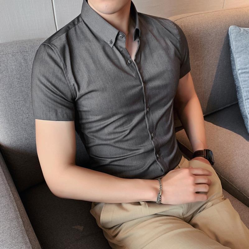Romon Men's Bamboo Fiber Short-Sleeve Shirt, Summer Thin Style, Business Style, 2026