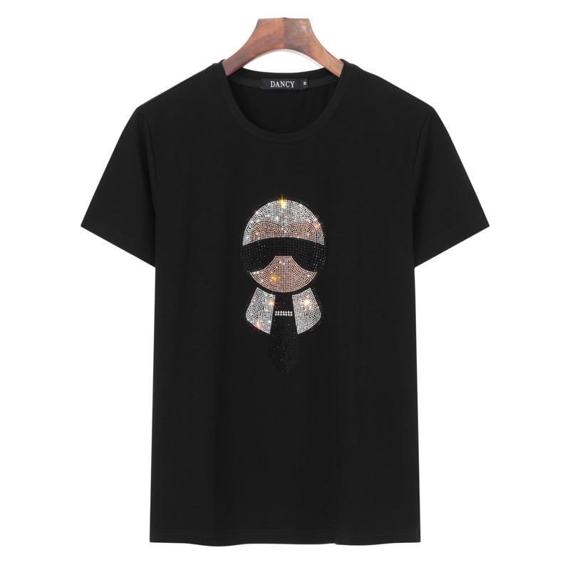 High Street Cut 2026 Summer Embroidered Men's Short-Sleeve T-Shirt Trendy Slim Fit Crew Neck