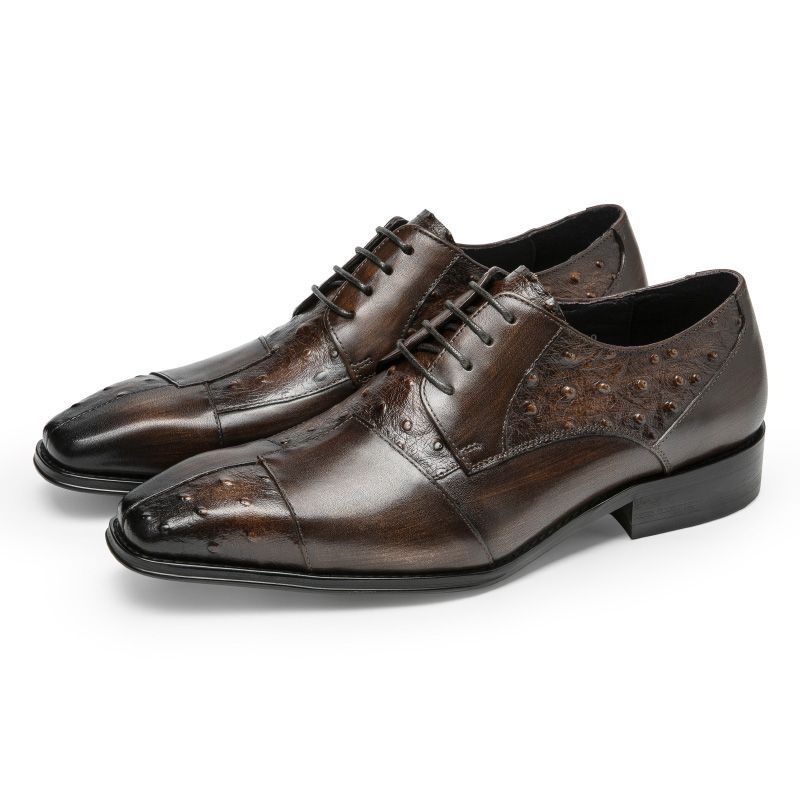 Men's leather shoes, business formal style, British style, youth, genuine leather casual brogue men's shoes