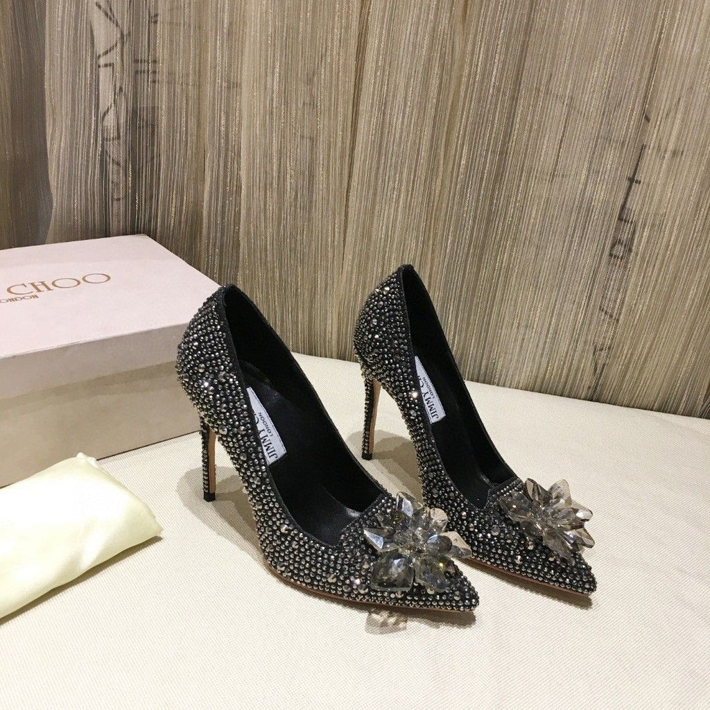 Italian Manufacturered Heel European-style casual leather shoes, silver sea cucumber CL cowhide women's slippers.