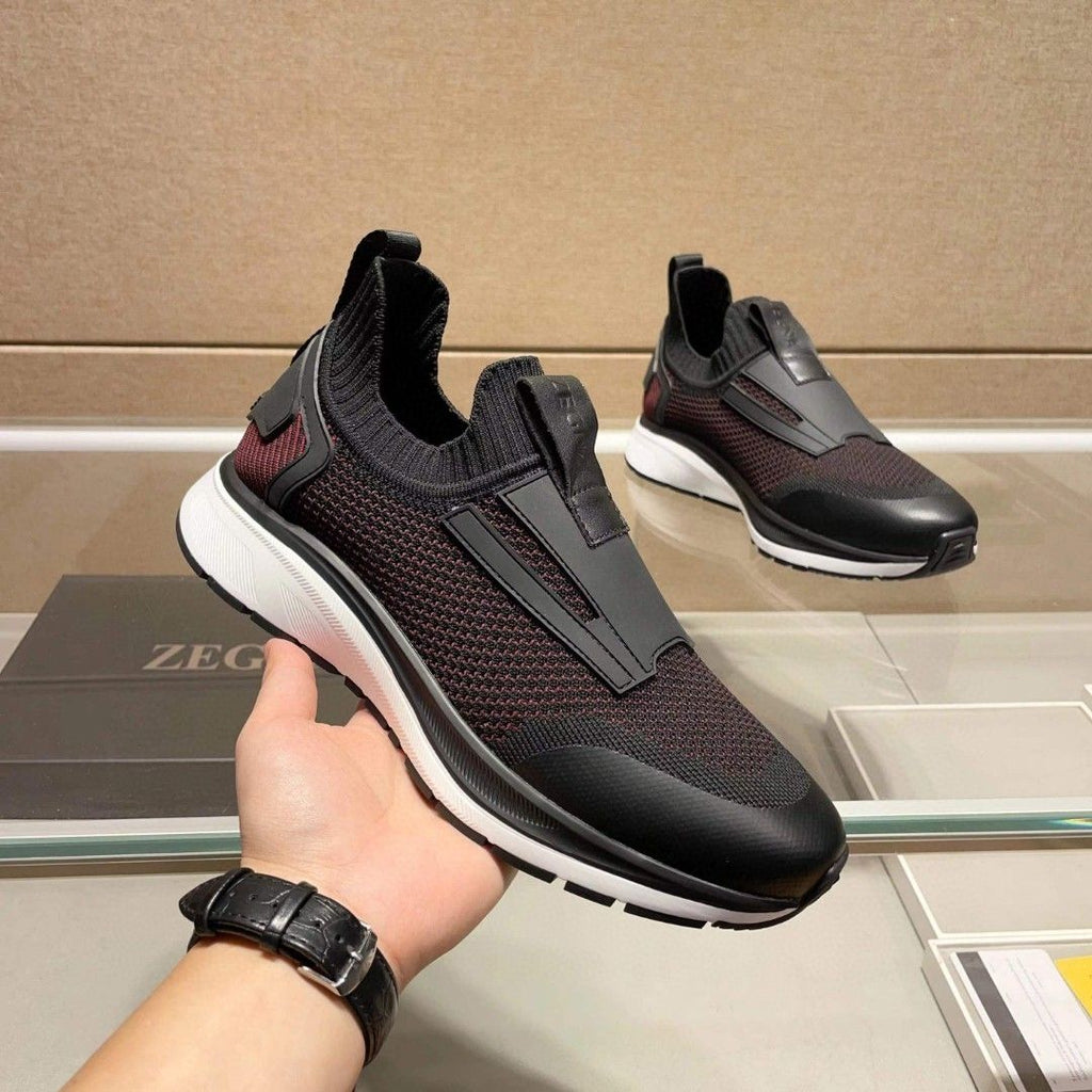 New European Men's Shoes Summer Slip-on Sports Breathable Mesh Flyknit Casual