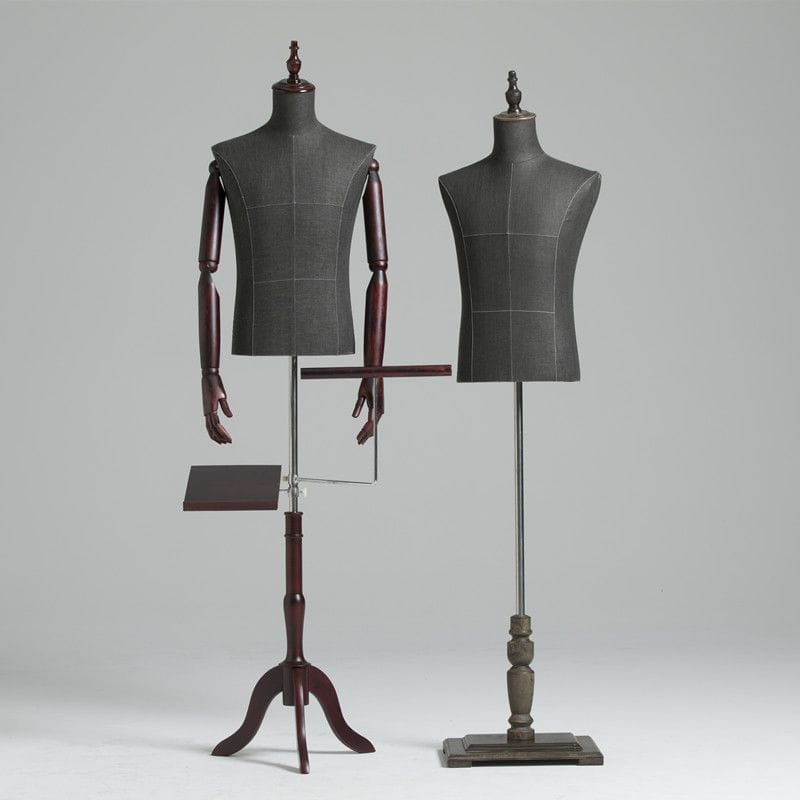 Male half-body mannequin props, sand-washed cloth, men's suits and blazers display rack