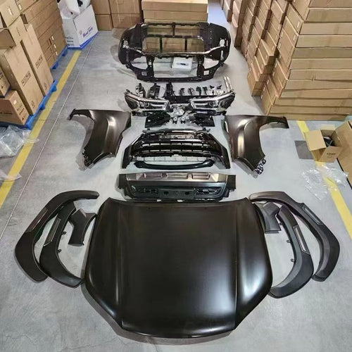 12-25 Hilux body kit for older models, 26 Travo upgraded bumper, grille, and headlights.