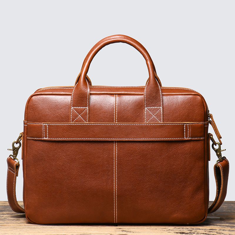 Old Leather Craftsman | Popular Men's Handbag/Briefcase in Vegetable Tanned Cowhide, Shoulder/Crossbody Laptop Bag