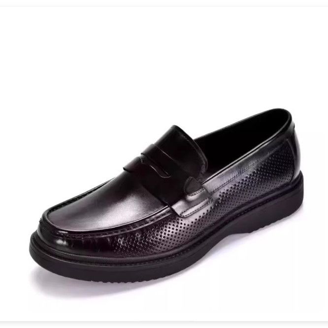 Discounted men's leather shoes, summer, genuine leather, breathable, men's business casual platform loafers