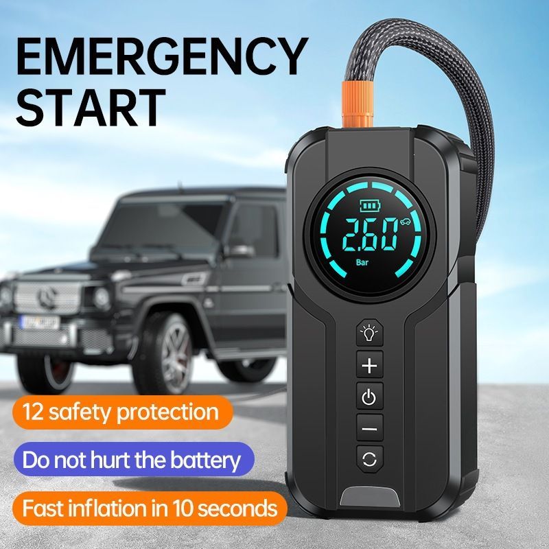 Cross-border car emergency jump starter, air pump, multi-functional portable power bank