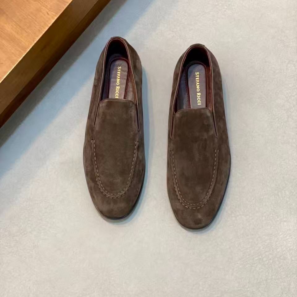 SR New Men's Fashionable Versatile Casual Leather Slip-on Loafers