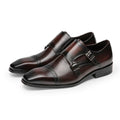 Men's formal business leather shoes, genuine leather men's three-piece brogue suit, brown high-end casual shoes
