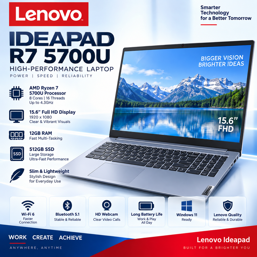 Lenovo Core i7 High-Performance Laptop (High Specs)