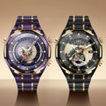 Blue and green diamond full-star watch, men's full-diamond watch, New style.