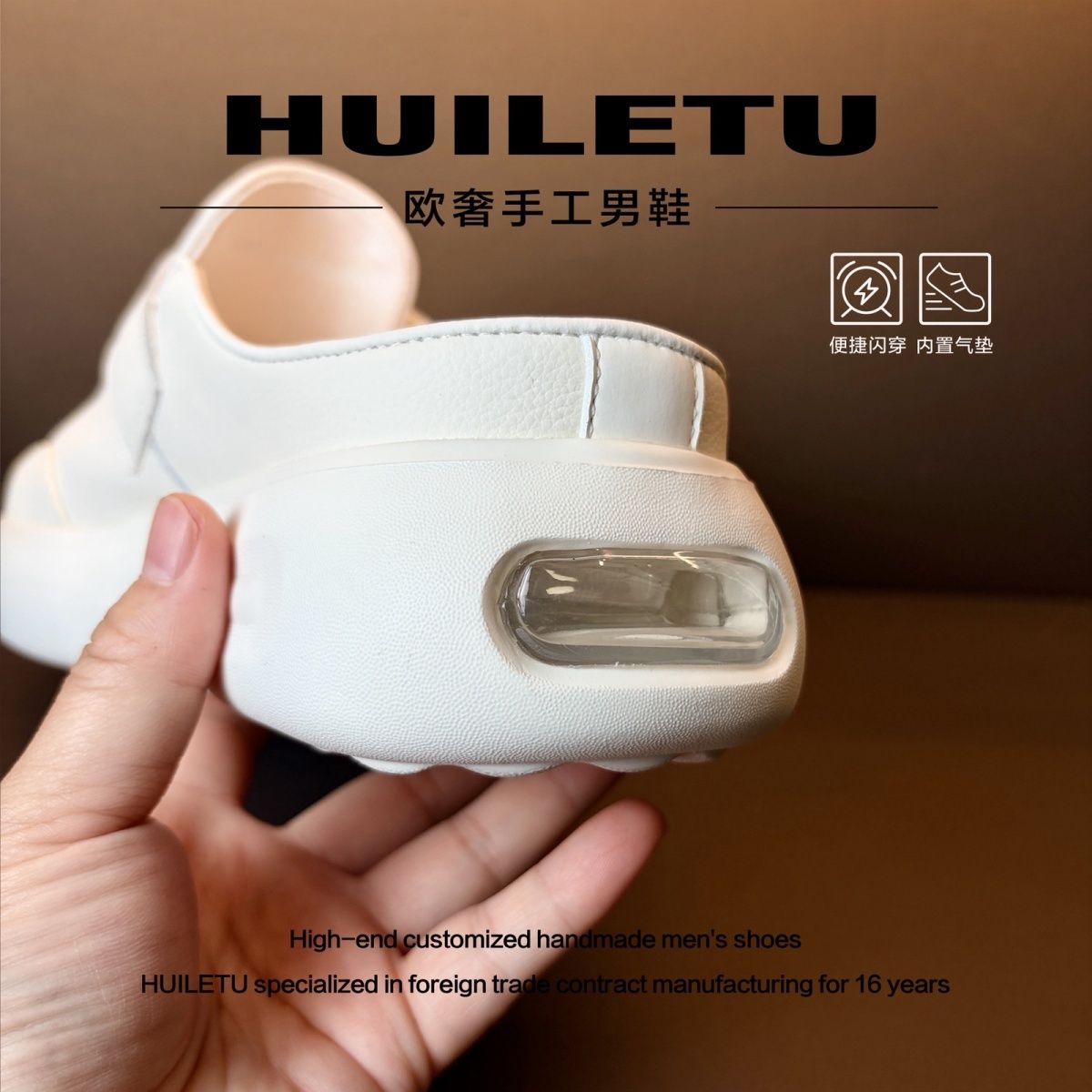 Nurse and Doctor White men's genuine leather mules, comfortable and versatile, new Guangzhou style, lightweight slip-on for summer.