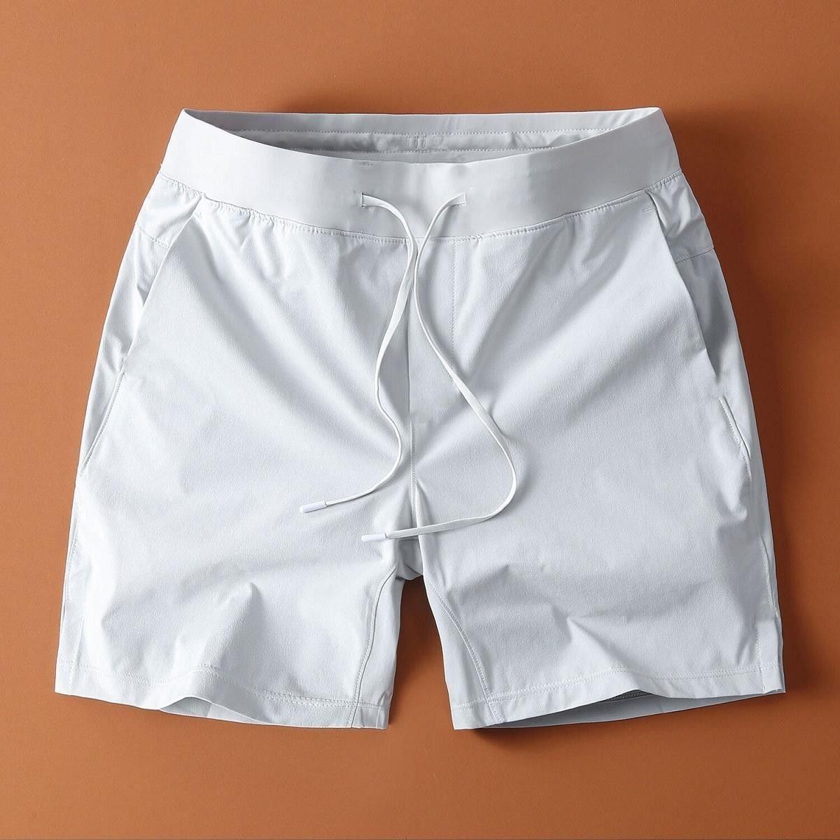 2026 Summer Breathable Quick-Drying Men's Shorts, Ice Silk Thin Style, Outerwear, Mid-Length, Slim Fit, Elastic, Sports & Casual Shorts