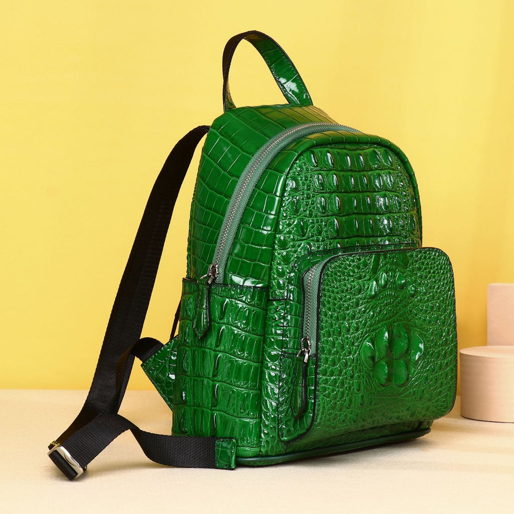 New Thailand crocodile leather women's bag, large capacity, water-repellent, suitable for outdoor travel.