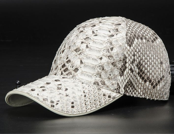 Ostrich leather baseball cap, versatile casual men's genuine leather sunshade, spring and summer outdoor high-end luxury.
