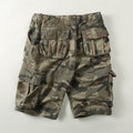 Men's casual mid-length shorts, American camouflage multi-pocket cargo shorts, pure cotton, loose fit for summer.