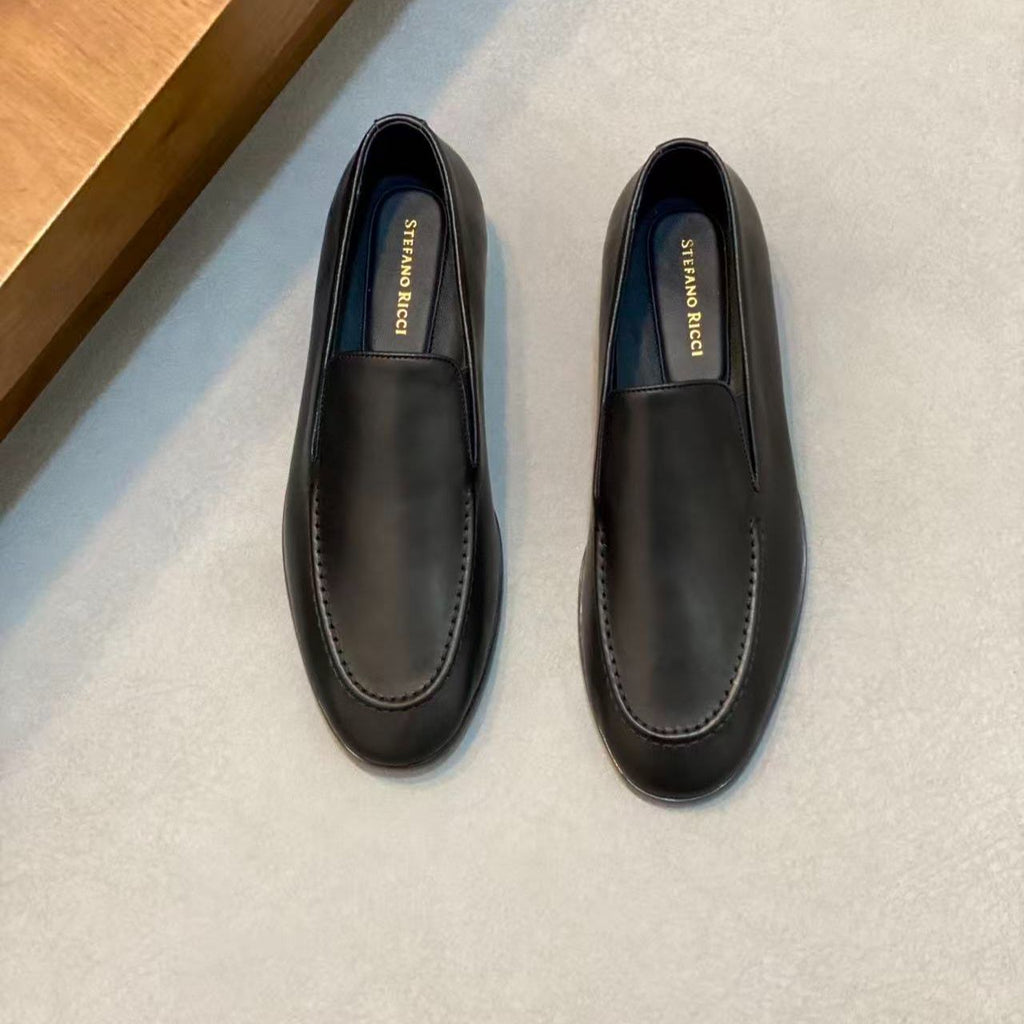 SR New Men's Fashionable Versatile Casual Leather Slip-on Loafers