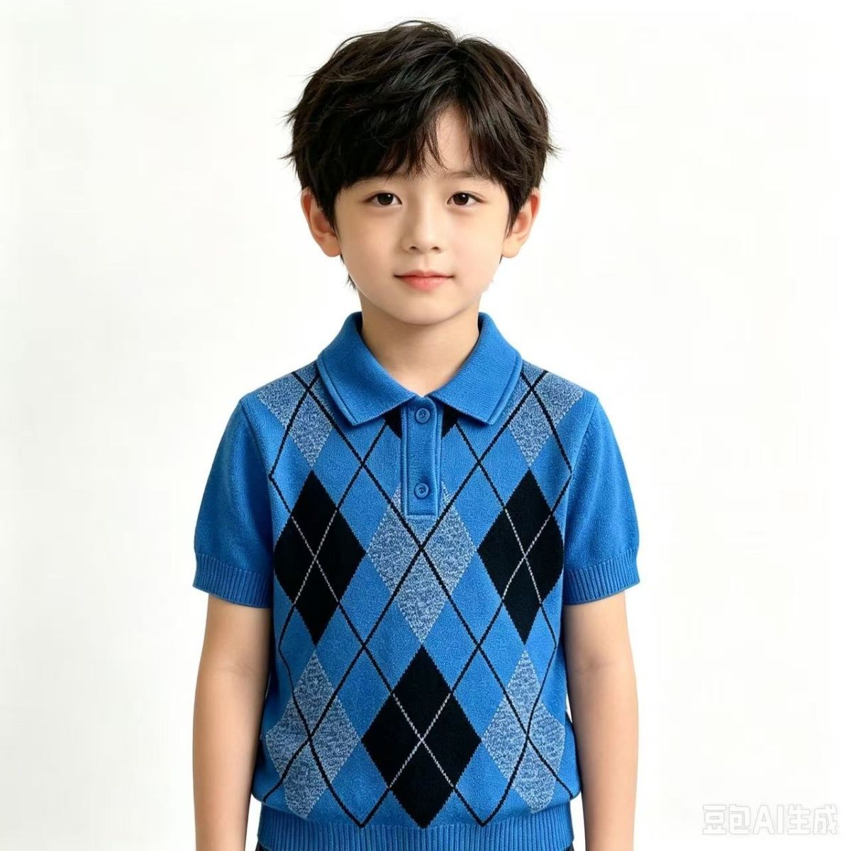 2026 New Style Boys' Suit - Stylish and Trendy Diamond Pattern Knitwear for Toddlers