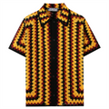 knit shirt summer short sleeve striped crochet cardigan PO