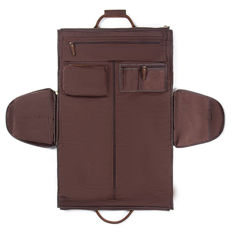 [Stylish Leather Shoe Compartment Trolley Travel Bag] Genuine Leather Suit Storage Bag with a Luxurious Feel